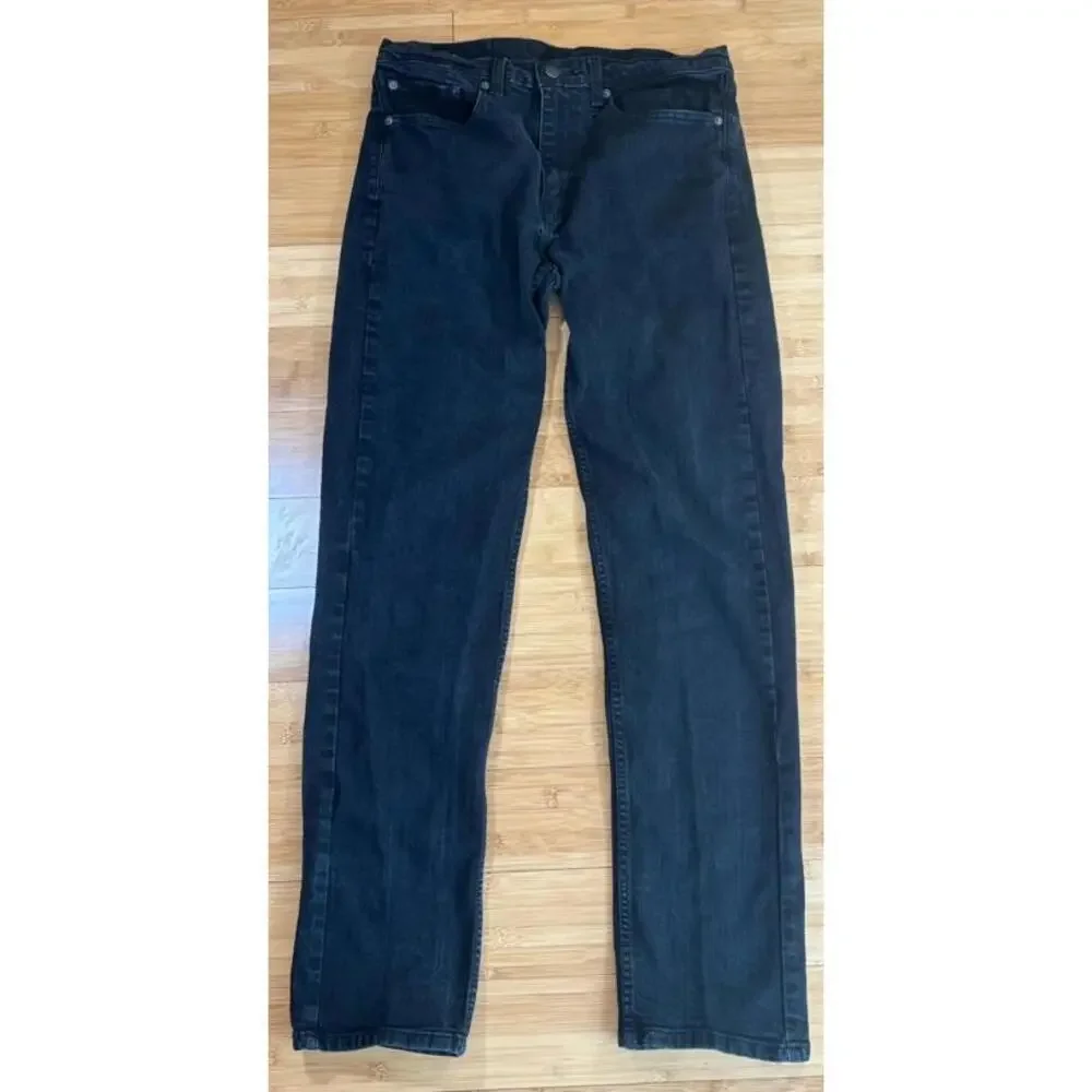 Levi’s 505 Men’s Black Jeans W32 L34 Straight Fit Waterless Denim